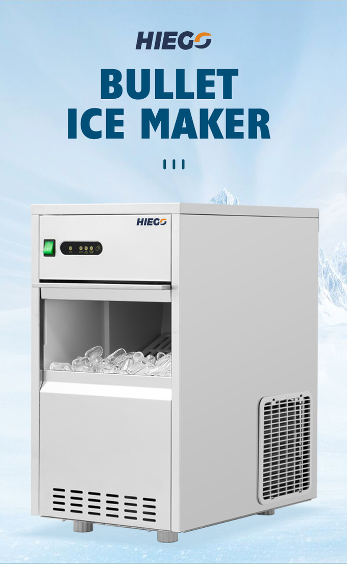 Macchina per il ghiaccio commerciale senza gelo della pepita Macchina per cubetti di ghiaccio a pallottola da 100 kg 700w 0