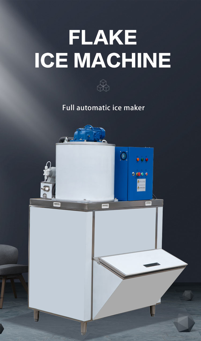 500KG/24H Fiocco di ghiaccio che fa la macchina commerciale del cono di neve del blocco del ghiaccio della macchina di raffreddamento ad aria 0